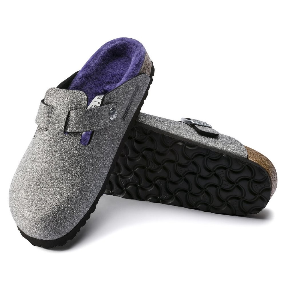 Birkenstock Boston Giltter Dust Shearling Clog. 38